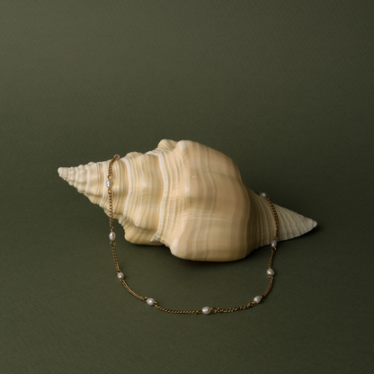 Dainty Gold Pearl Choker