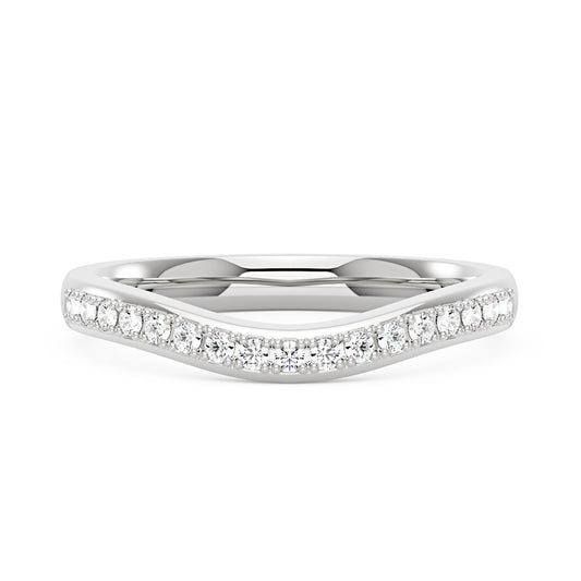 Curved Moissanite Pavé Half Eternity Band
