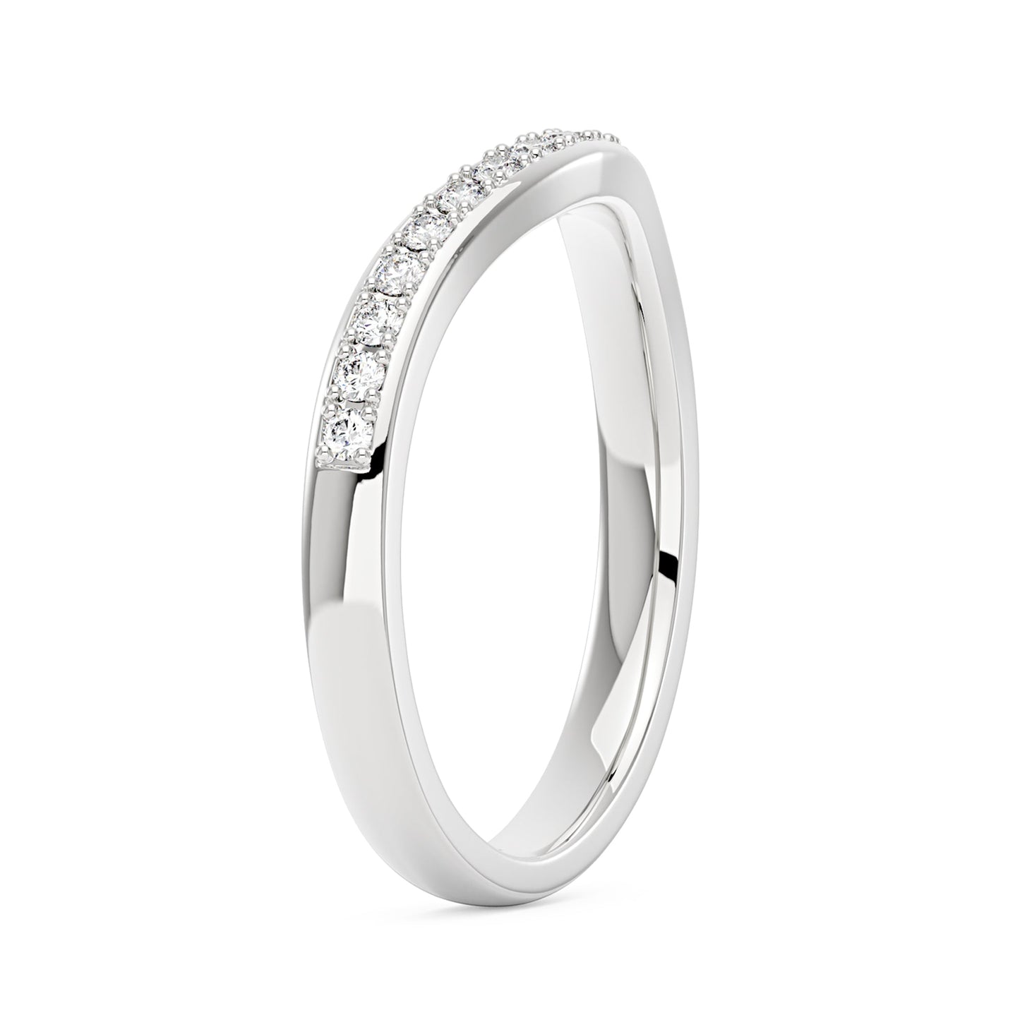 Curved Moissanite Pavé Half Eternity Band