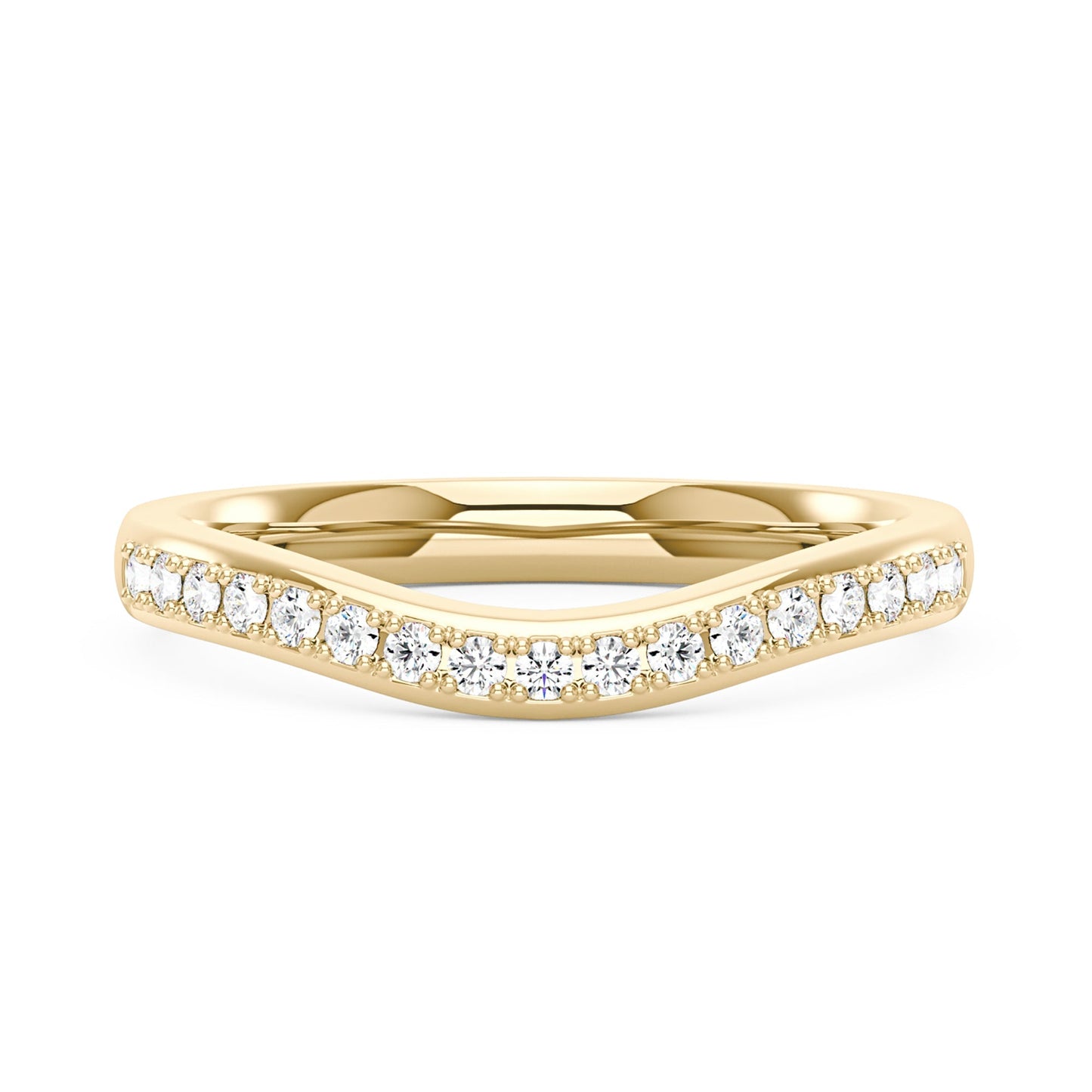 Curved Moissanite Pavé Half Eternity Band
