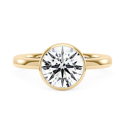 Moissanite Solitaire Round Bezel Ring