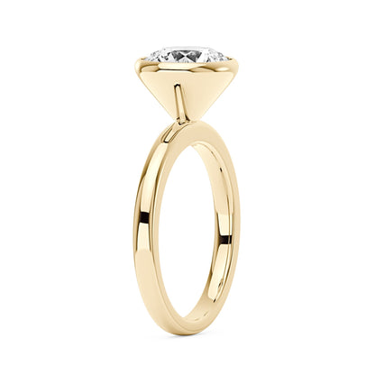 Moissanite Solitaire Round Bezel Ring