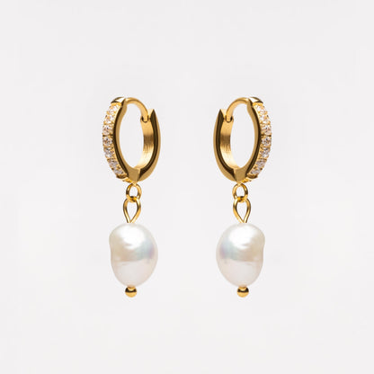 Freshwater Pearl Hoop Earrings