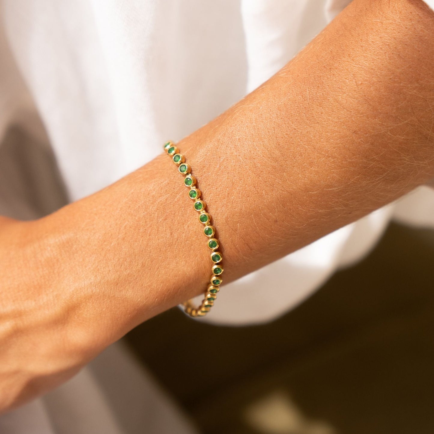 Green Tennis Bracelet