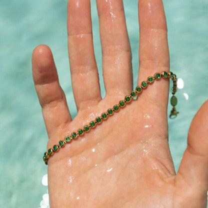 Green Tennis Bracelet
