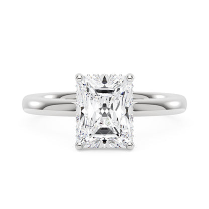 Hidden Halo Radiant Moissanite Ring