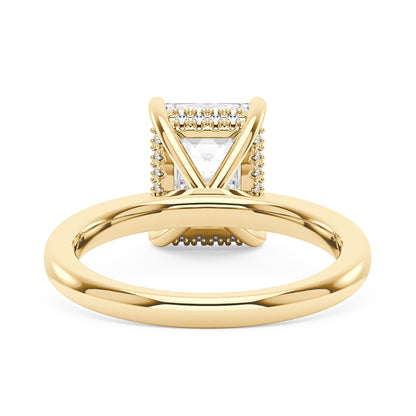 Hidden Halo Radiant Moissanite Ring
