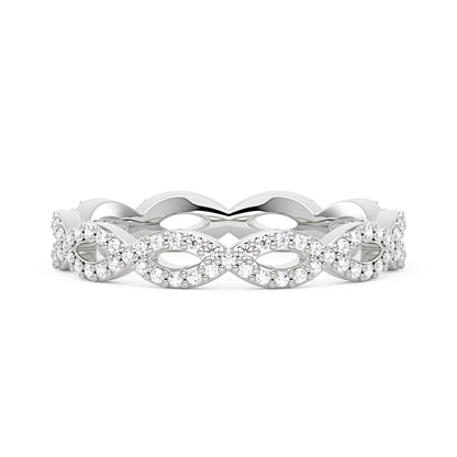 Art Deco Infinity Moissanite Pavé Eternity Band