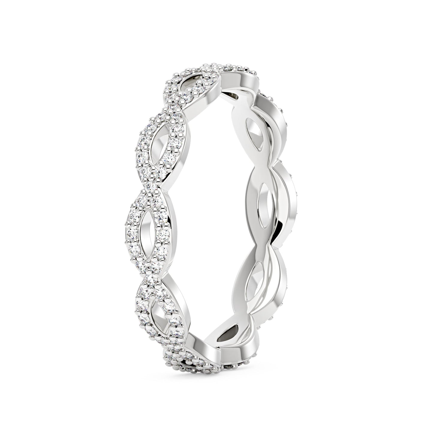 Art Deco Infinity Moissanite Pavé Eternity Band