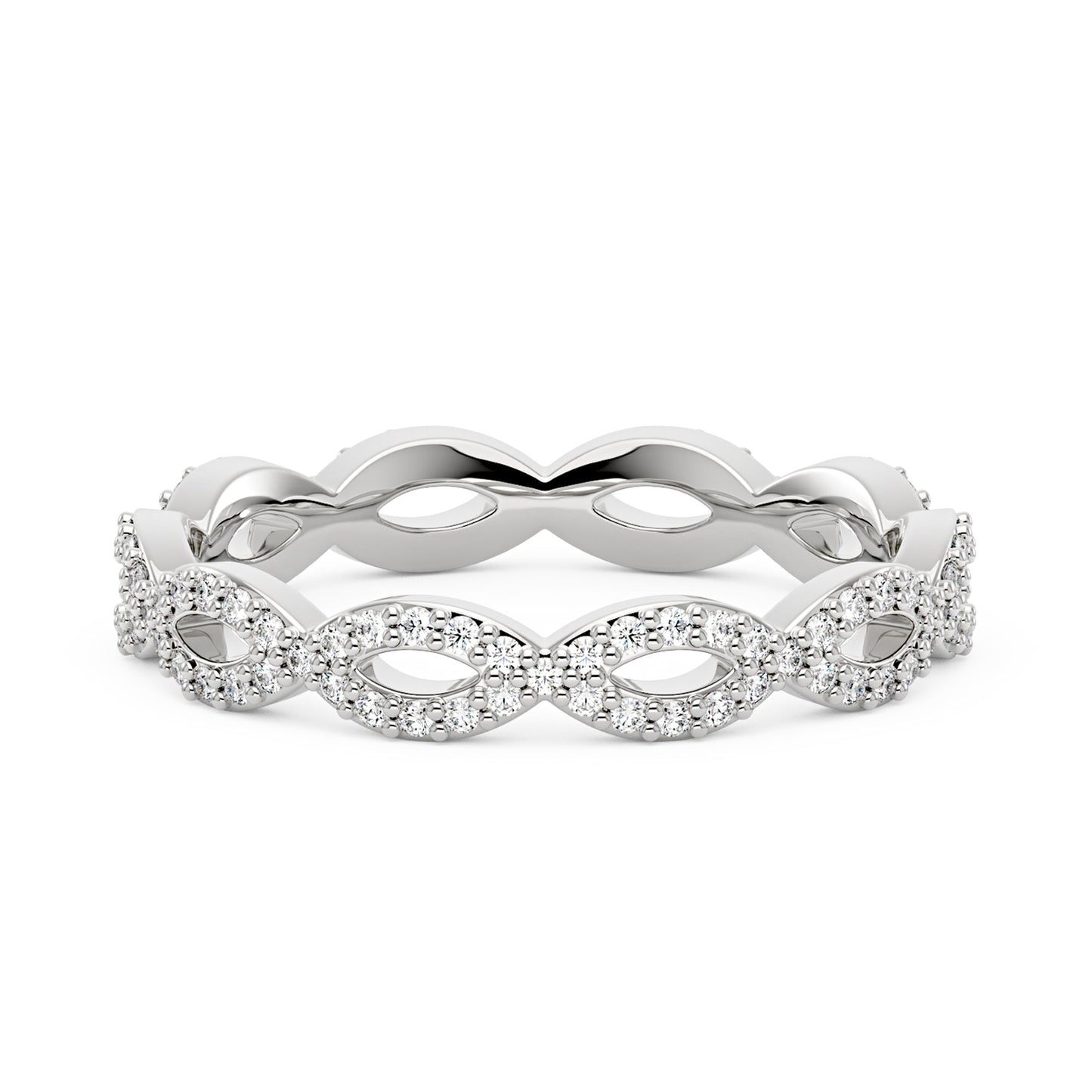 Art Deco Infinity Moissanite Pavé Eternity Band