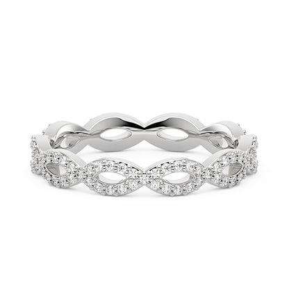 Art Deco Infinity Moissanite Pavé Eternity Band