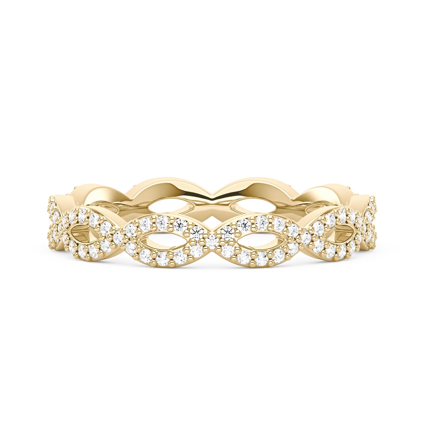 Art Deco Infinity Moissanite Pavé Eternity Band
