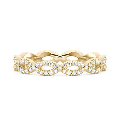 Art Deco Infinity Moissanite Pavé Eternity Band