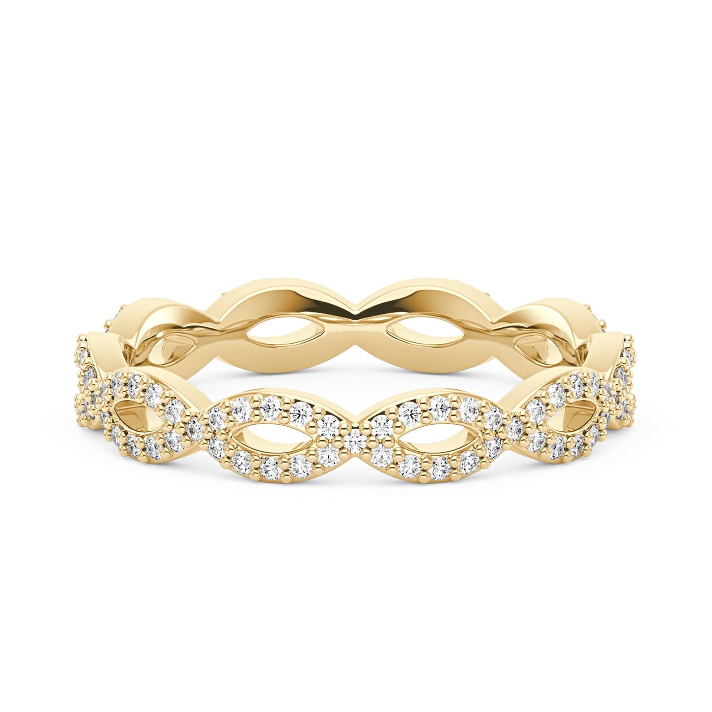 Art Deco Infinity Moissanite Pavé Eternity Band