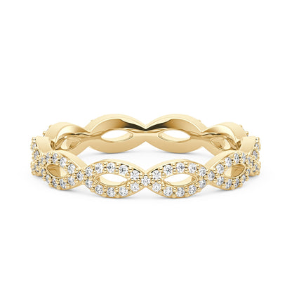 Art Deco Infinity Moissanite Pavé Eternity Band