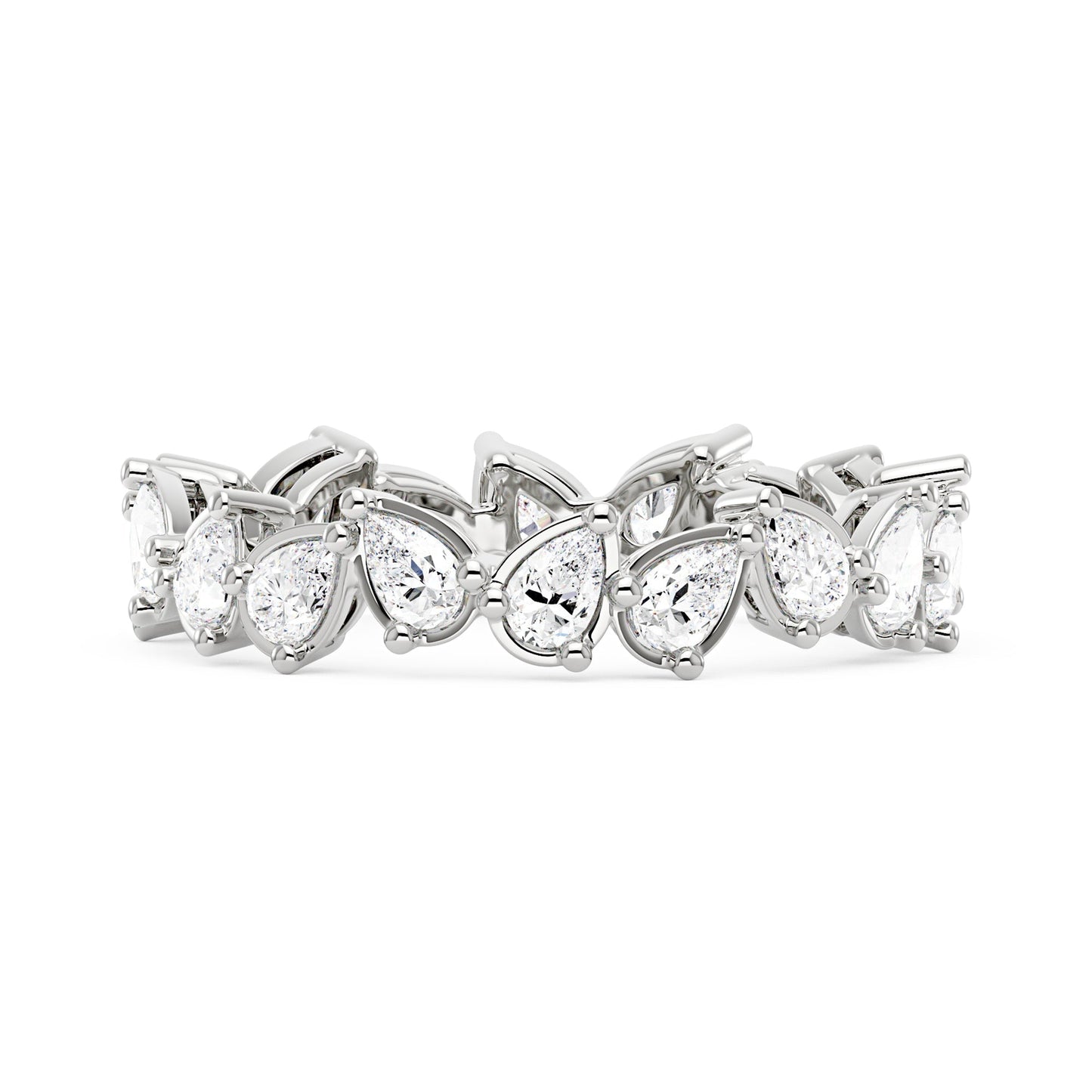 Irregular Pear Moissanite Bezel Eternity Band