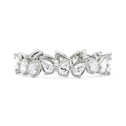 Irregular Pear Moissanite Bezel Eternity Band