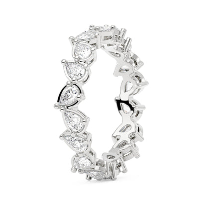 Irregular Pear Moissanite Bezel Eternity Band