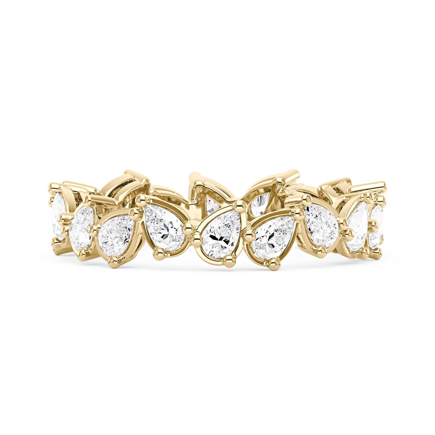 Irregular Pear Moissanite Bezel Eternity Band