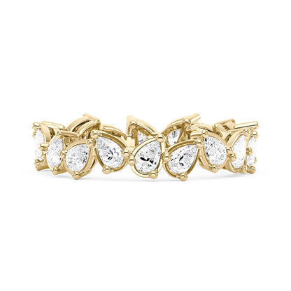 Irregular Pear Moissanite Bezel Eternity Band