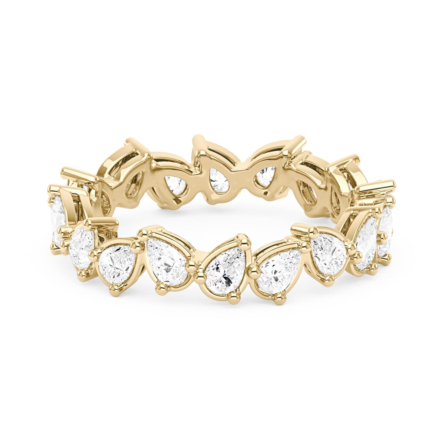 Irregular Pear Moissanite Bezel Eternity Band