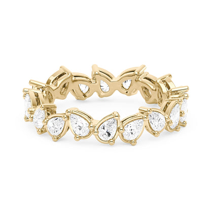 Irregular Pear Moissanite Bezel Eternity Band