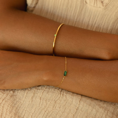 Thin Emerald Cuff