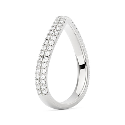 Nature Inspired Moissanite Wave Pavé Half Eternity Band