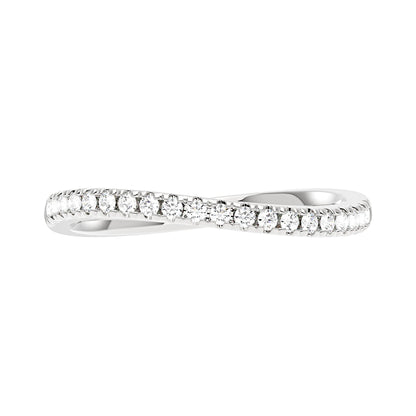 Nature Inspired Wave Moissanite Pavé Half Eternity Band
