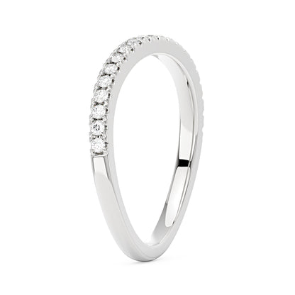 Nature Inspired Wave Moissanite Pavé Half Eternity Band