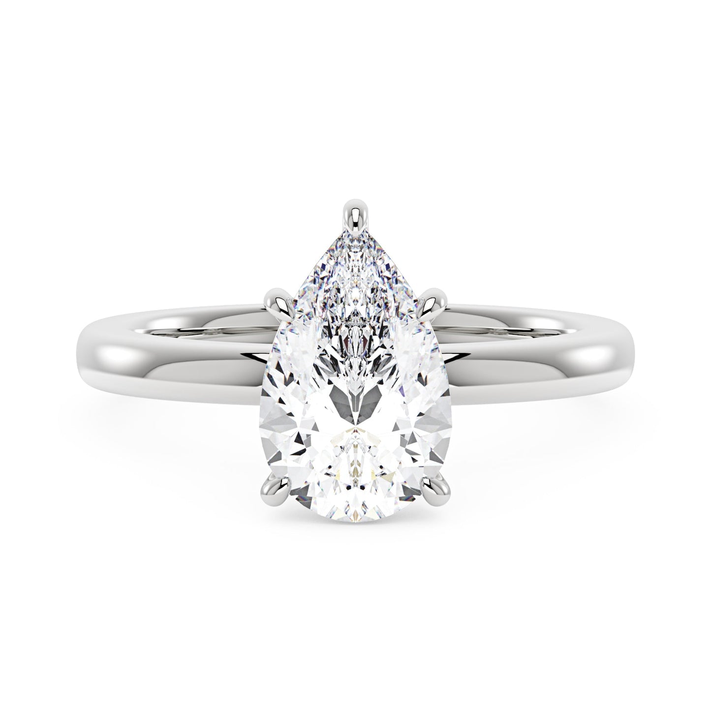 Pear-Shaped Moissanite Solitaire Engagement Ring