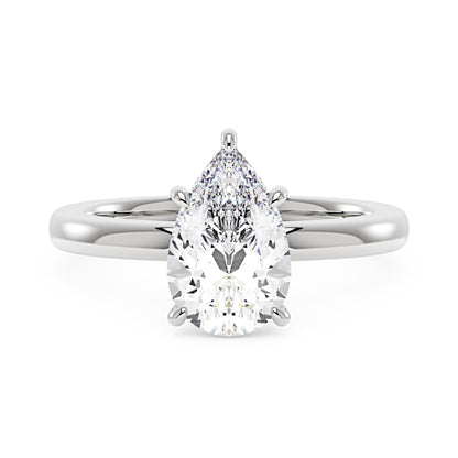 Pear-Shaped Moissanite Solitaire Engagement Ring