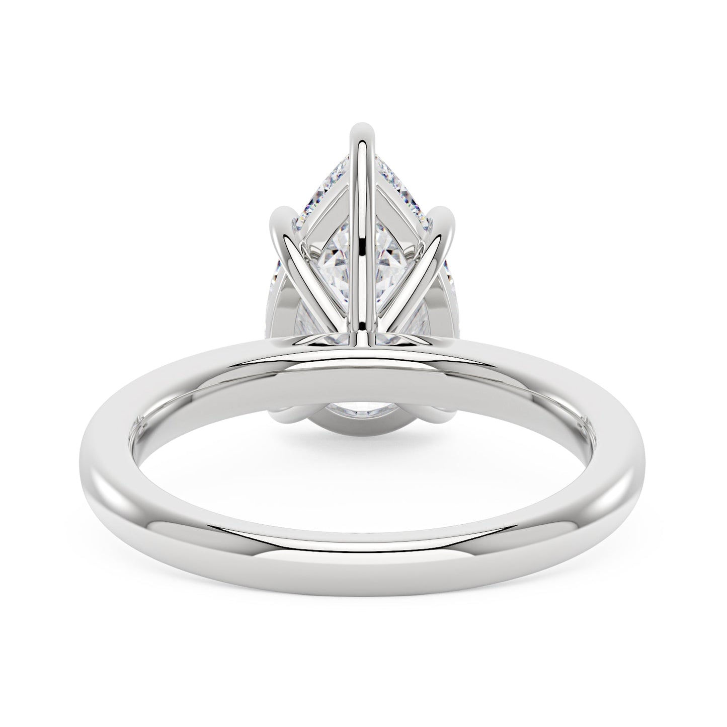 Pear-Shaped Moissanite Solitaire Engagement Ring
