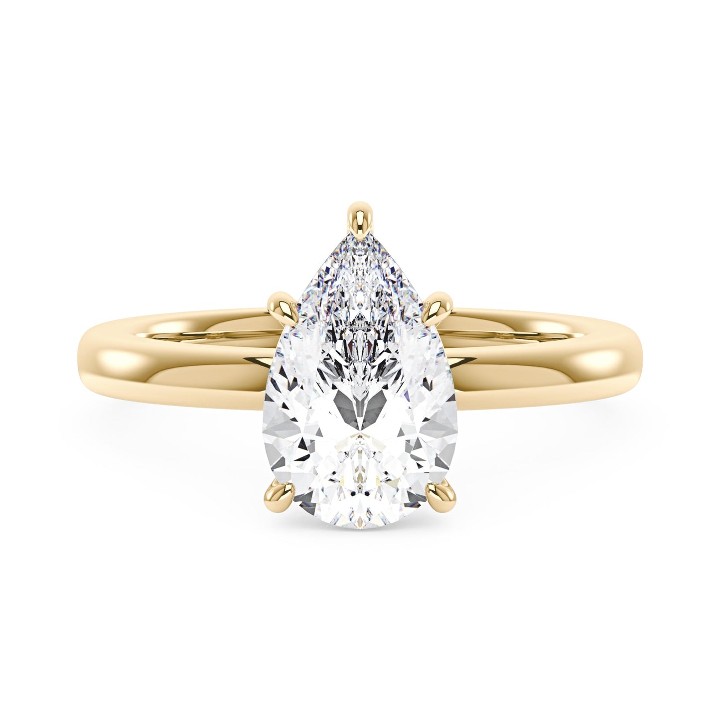 Pear-Shaped Moissanite Solitaire Engagement Ring