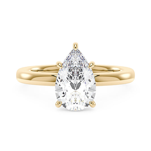 Pear-Shaped Moissanite Solitaire Engagement Ring