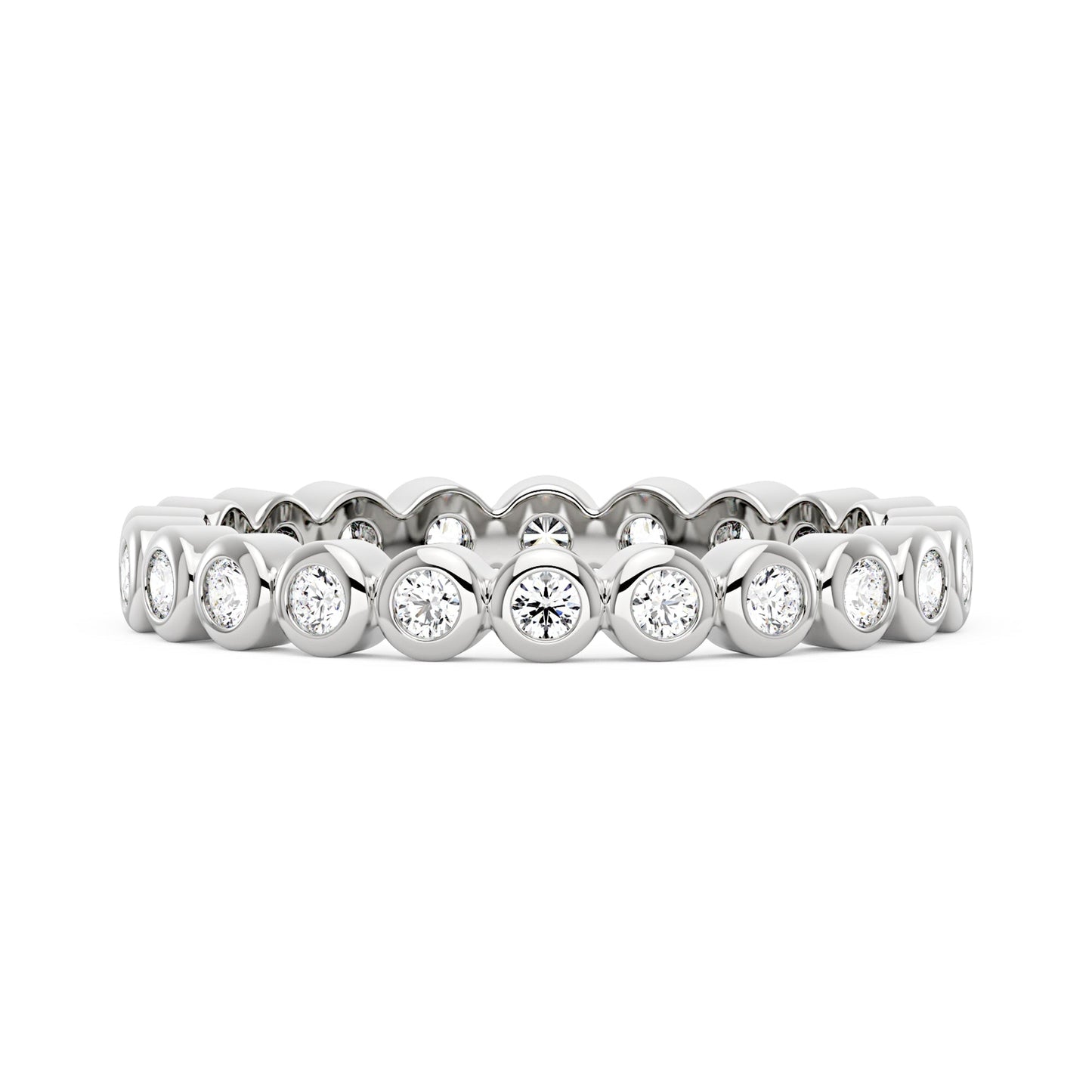 Round Moissanite Bezel Eternity Band