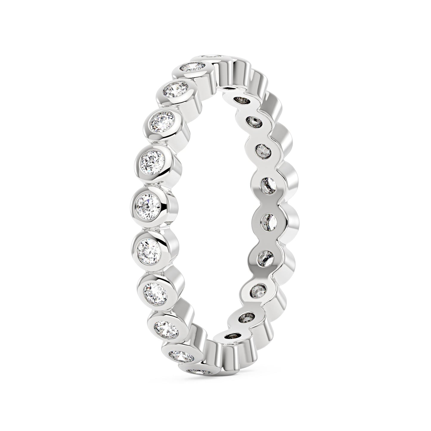 Round Moissanite Bezel Eternity Band