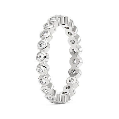 Round Moissanite Bezel Eternity Band