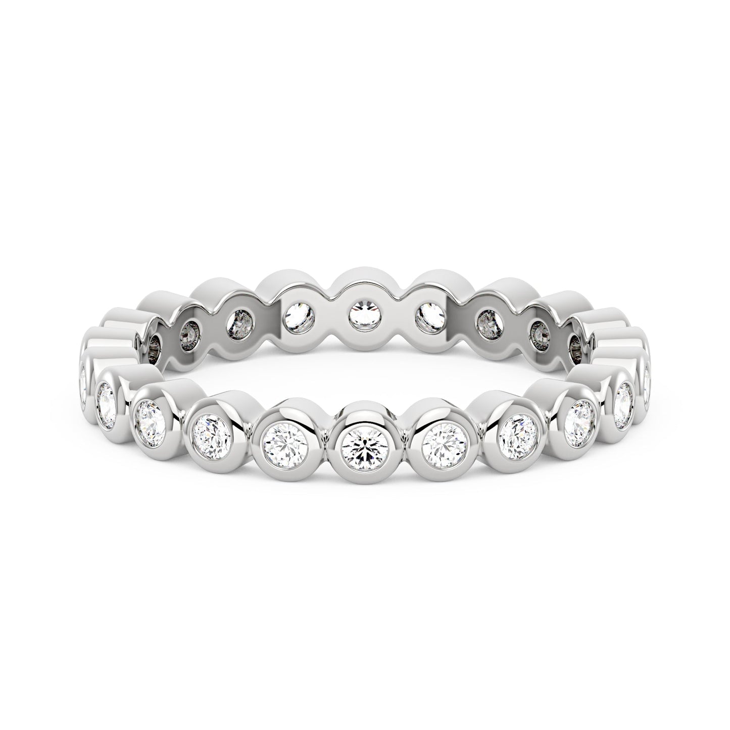Round Moissanite Bezel Eternity Band