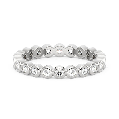 Round Moissanite Bezel Eternity Band