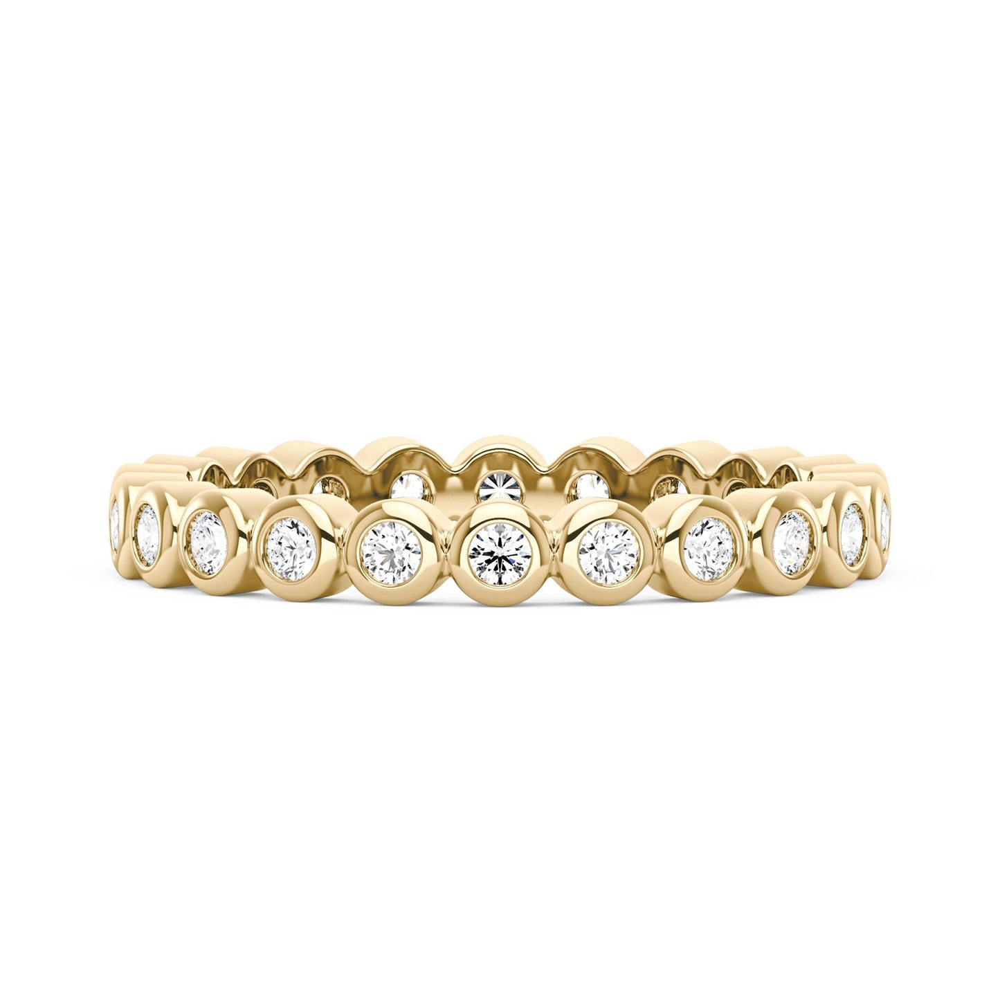 Round Moissanite Bezel Eternity Band