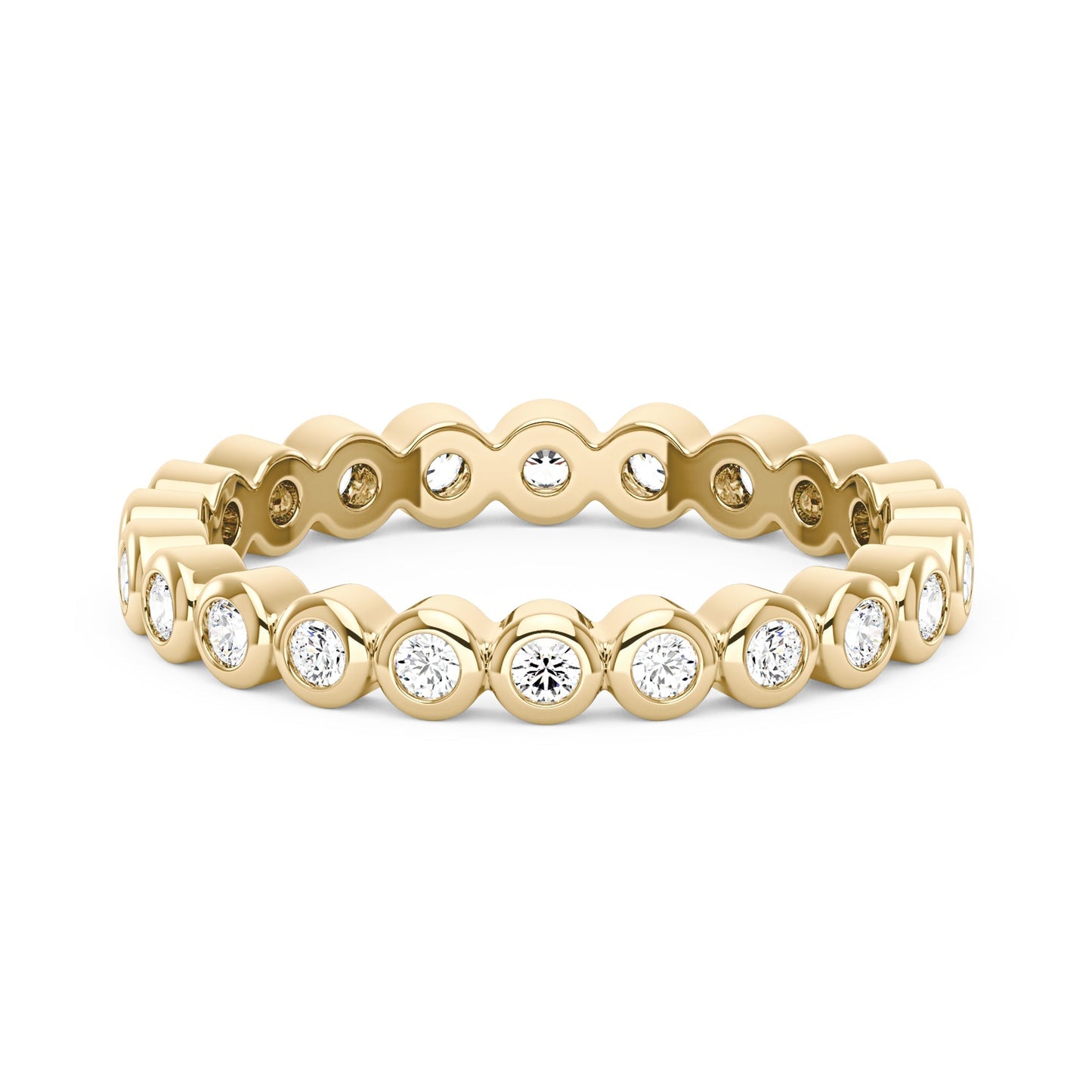 Round Moissanite Bezel Eternity Band