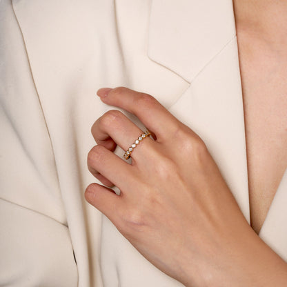 Round Moissanite Bezel Eternity Band