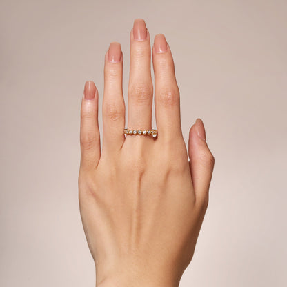 Round Moissanite Bezel Eternity Band