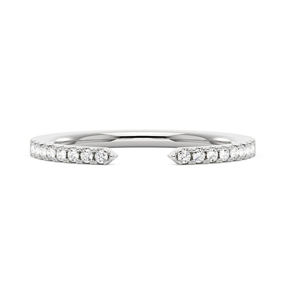 Sparkling Pavé Moissanite Open Wedding Band Ring