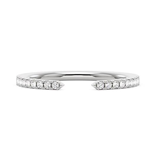 Sparkling Pavé Moissanite Open Wedding Band Ring