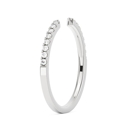 Sparkling Pavé Moissanite Open Wedding Band Ring
