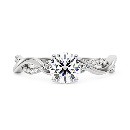 Intertwined Round Solitaire Moissanite Ring