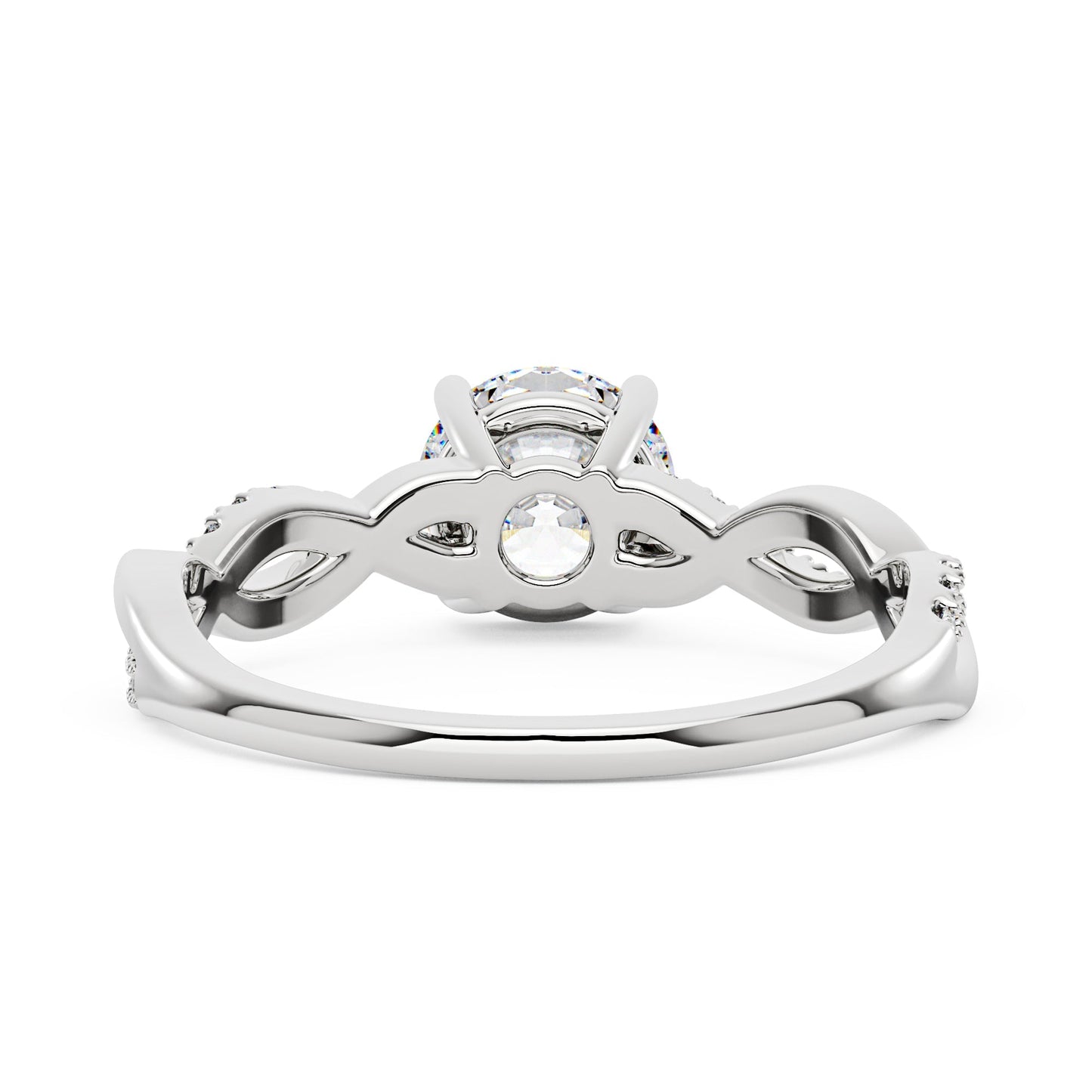 Intertwined Round Solitaire Moissanite Ring