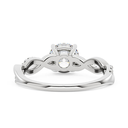 Intertwined Round Solitaire Moissanite Ring